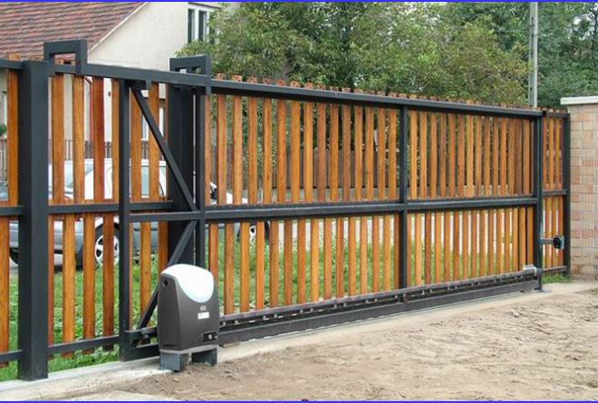 Cổng gỗ trượt tự động Powertech - motorcong24h.com