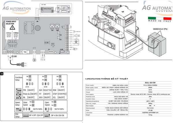 Motor cổng lùa BULL624SW