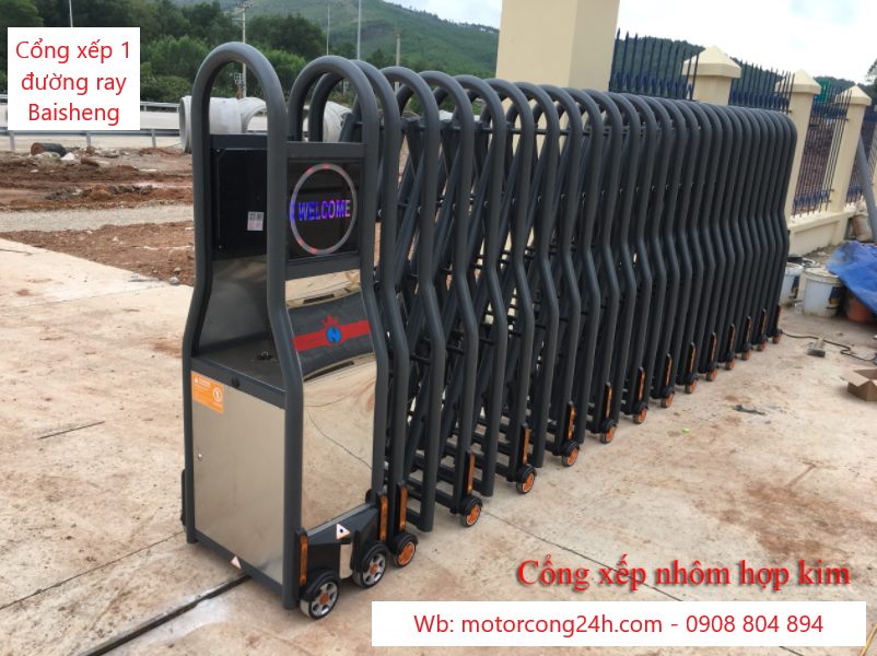 motor cổng xếp 1 đường ray Baisheng - motorcong24h.com
