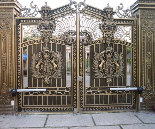 cổng nhôm đúc tự động cánh tay đòn - motorcong24h.com