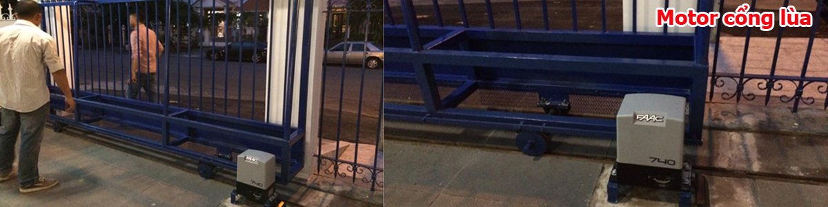 Lắp đặt motor cổng lùa Motor cổng lùa, motor cửa cổng lùa